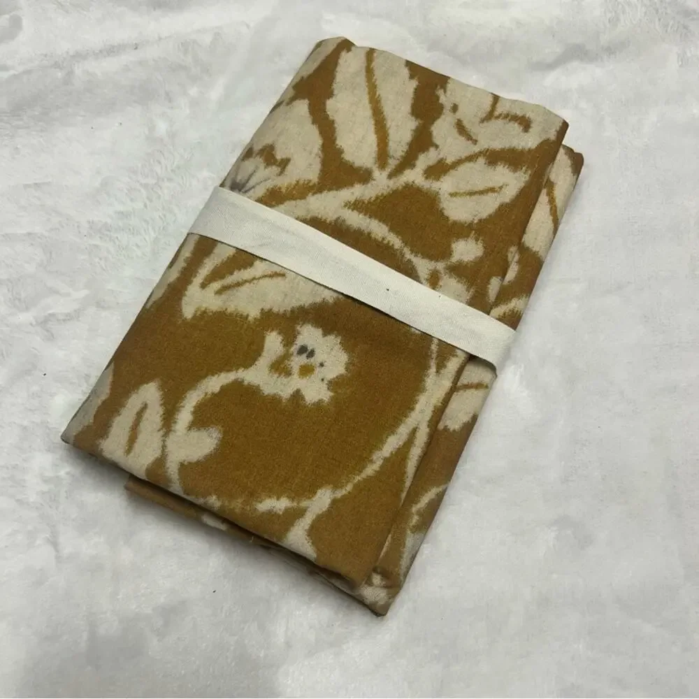 Pottery Barn King Sham Pillow Cover Zama Print Mustard Yellow Cream NWT